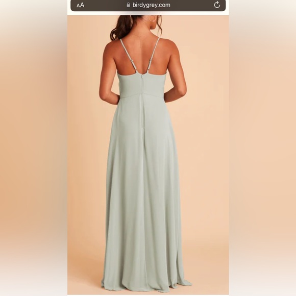Birdy Grey Theresa Chiffon Bridesmaid Dress - Sage (hemmed; has pockets) - Picture 4 of 16